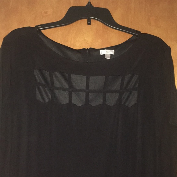 22/24W Avenue Black Cutout Grid Sheath Dress - Picture 3 of 8